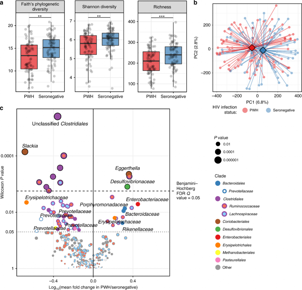 La composición de la microbiota intestinal difiere entre infectados y los no infectados La composición de la microbiota intestinal difiere entre infectados y los no infectados
